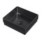 Whitehaus 10 Gauge Frame, Sqrd Matte Textured Semi-Recessed Basin Set W/ Center D WHNPL1577-MBLK - alternate 1